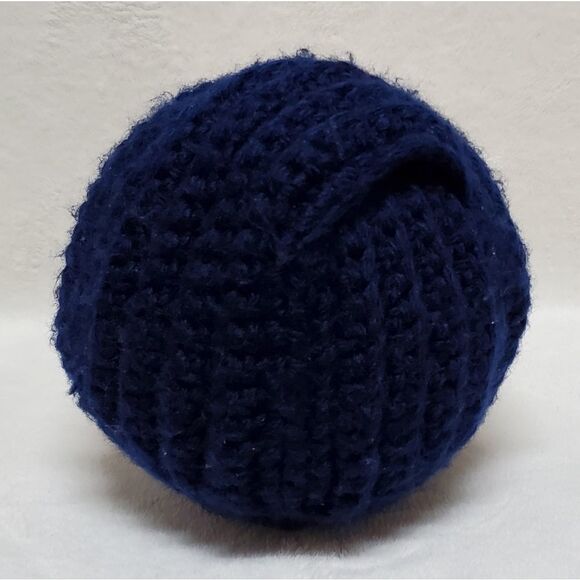 VINTAGE 1970s K-Mart Blue Thick Crochet Knit Turban Boho Headwrap Hat Beanie